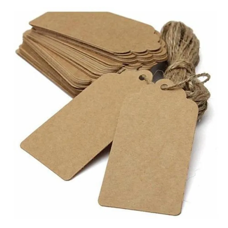 Tags Kraft Grande Tamanho 12x6,6cm Com Cordão De Sisal 100un