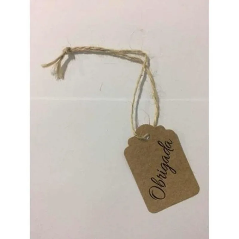 Tag Kraft Com Cordão Obrigada 100 Unidades.