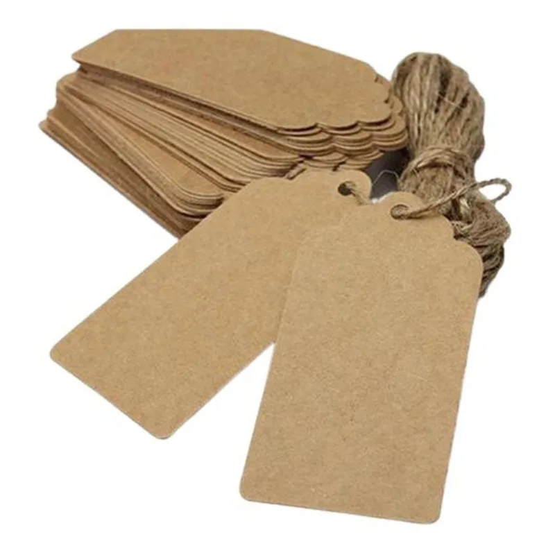 Tags Kraft Grande Tamanho 12x6,6cm Com Cordão De Sisal 100un
