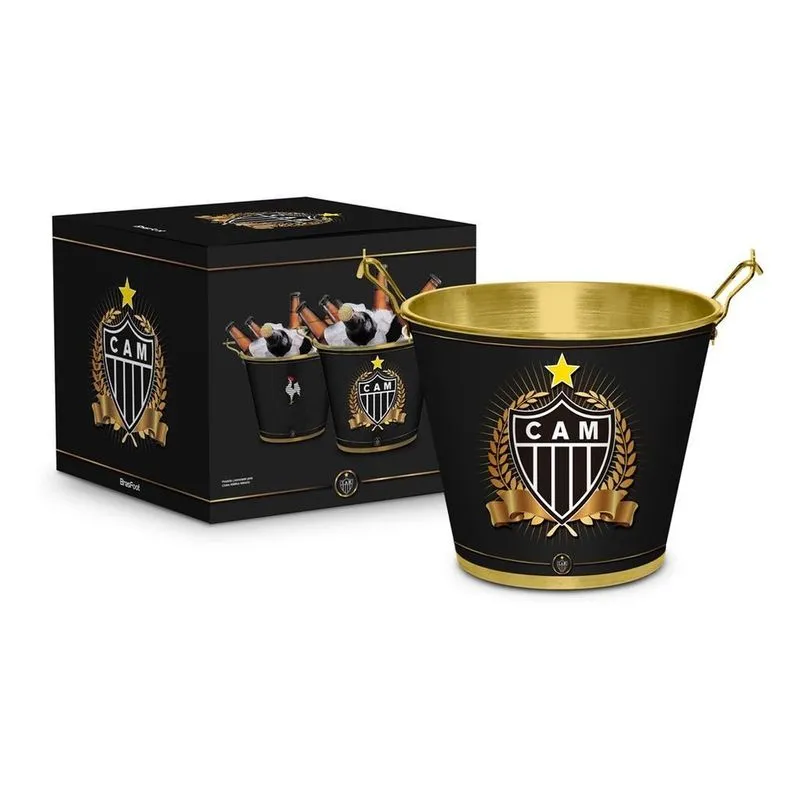 Balde Metal Decorado Para Cerveja-5l Atlético