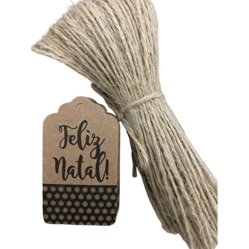 Tags Kraft Natal Com Cordão De Sisal Incluso 100 Un Modelo 7
