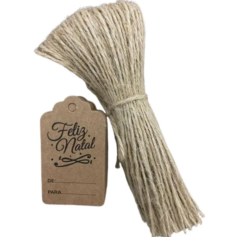 Tags Kraft Natal Com Cordão De Sisal Incluso 100 Un Modelo 6
