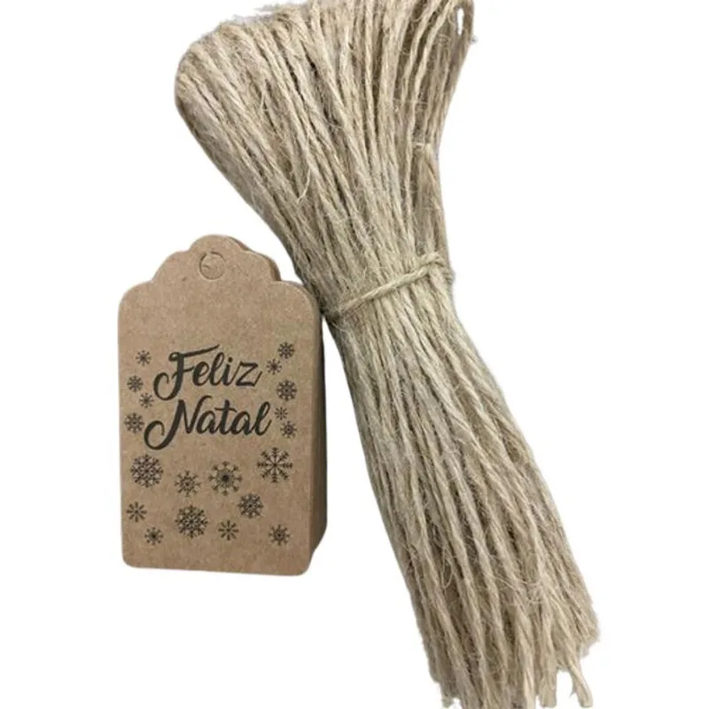 Tags Kraft Natal Com Cordão De Sisal 100 Unidades Modelo 4