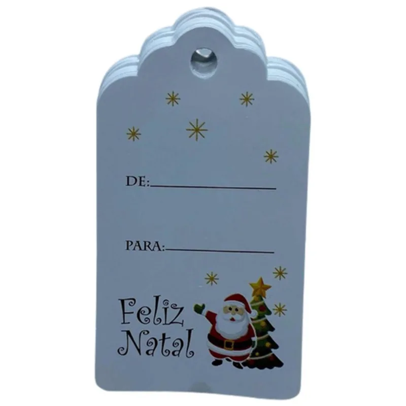 Kit 100 Tags Natal Noel De Para Com Cordão De Sisal Incluso