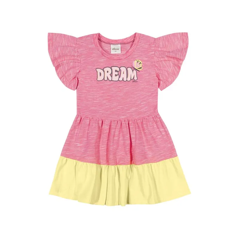 Vestido Infantil Menina Curto Estampado Glitter Dream Elian Rosa 2