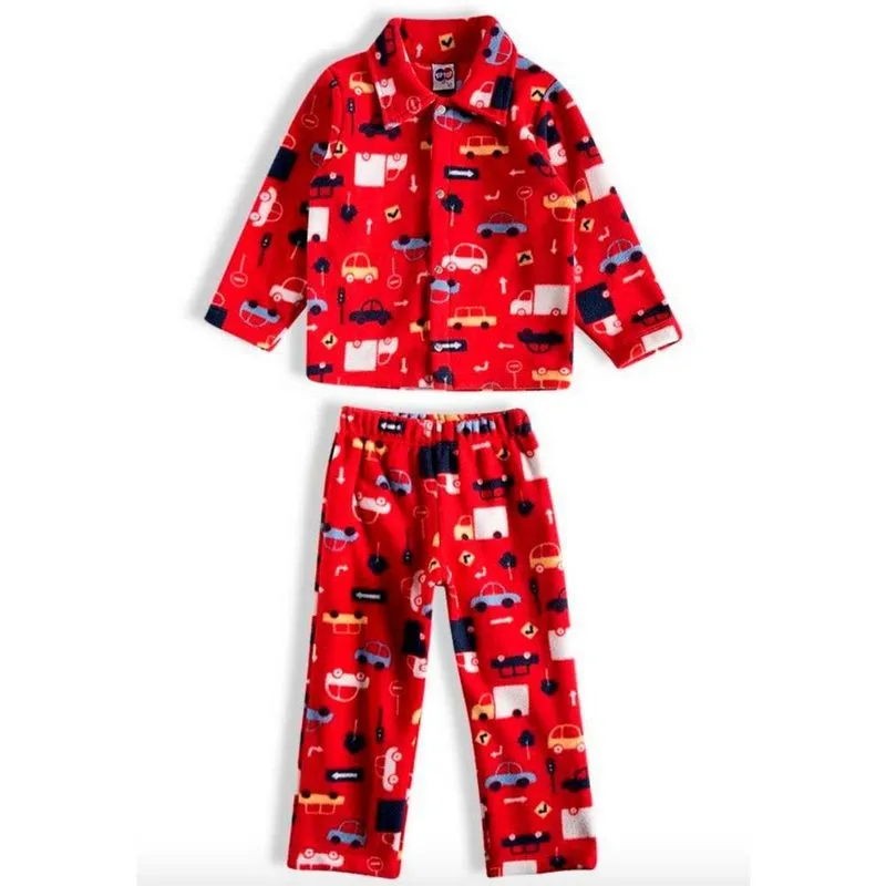 Pijama Soft Quentinho Com Carrinhos Coloridos - Tip Top - 2T