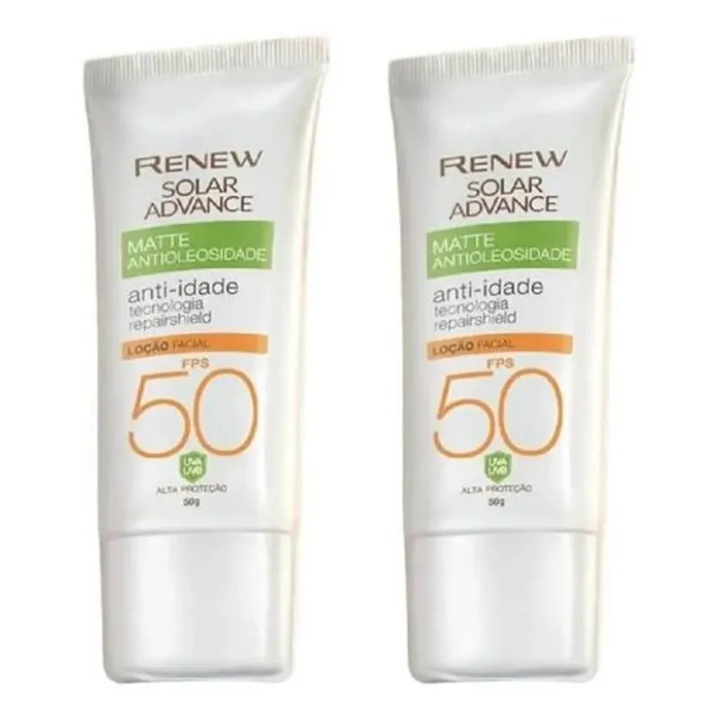 Protetor Solar Renew Ultra Matte FPS50 50ml 2unidades - Avon