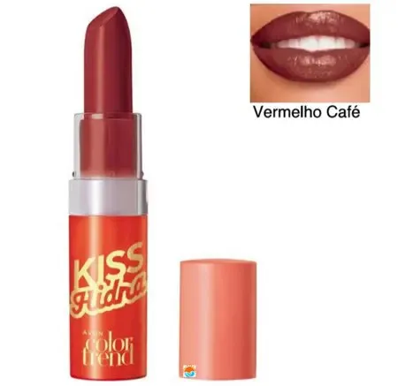 Batom Hidratante Color Trend Kiss Hidra Vermelho Café Avon 3,6g