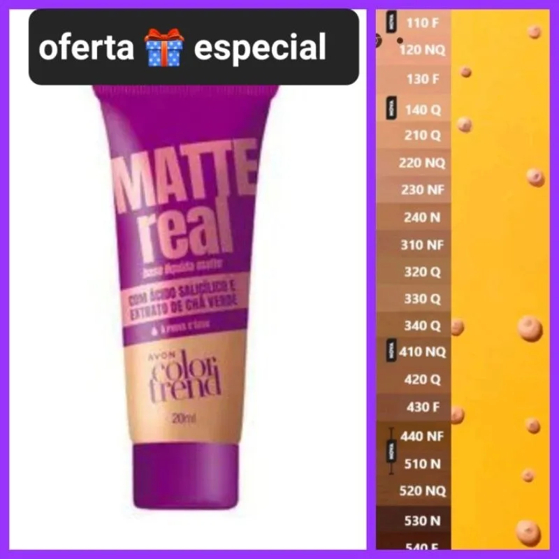 *Base Líquida Matte Avon Color Trend Matte Real - 120NQ 20ml 01/2026