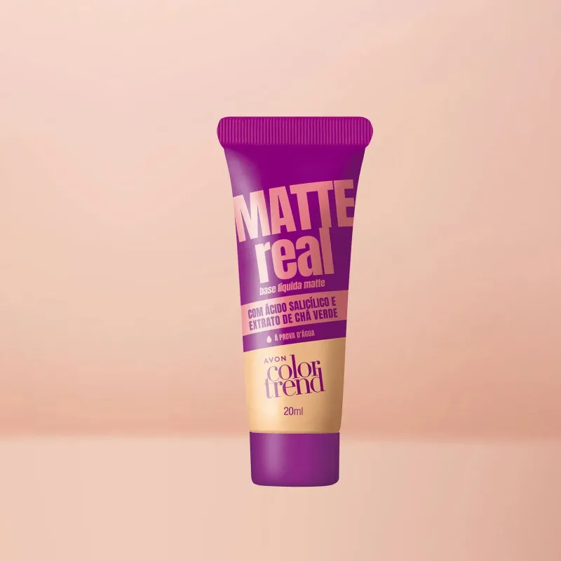 Base Líquida Color Trend Matte Real 230 N Avon 20ml