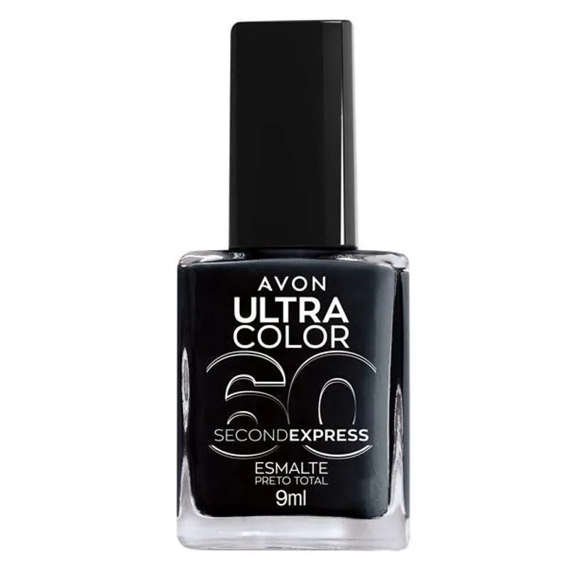Avon Esmalte Ultra Color 60 Second Express Preto Total - 9ml
