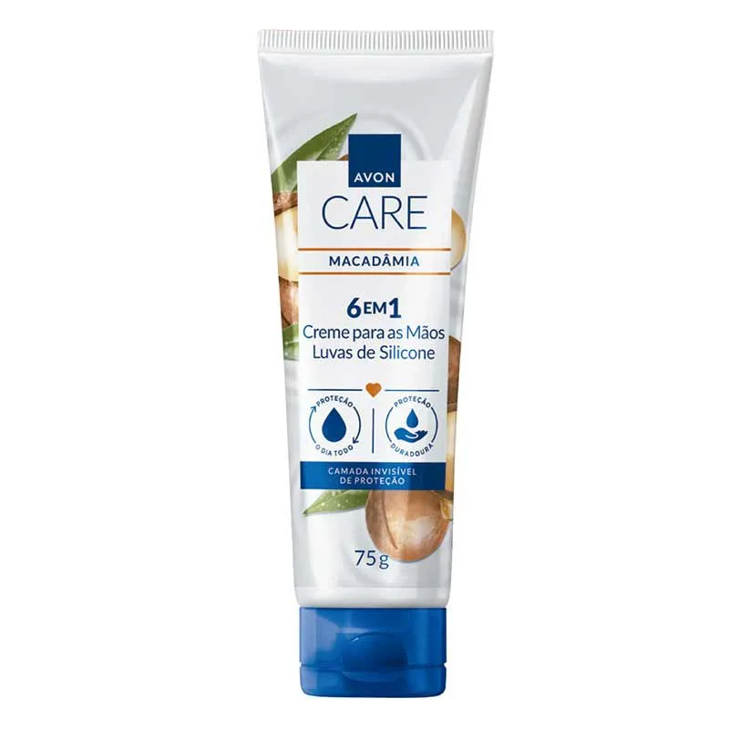 Creme Para As Mãos Luvas de Silicone Avon Care - Macadâmia 75g