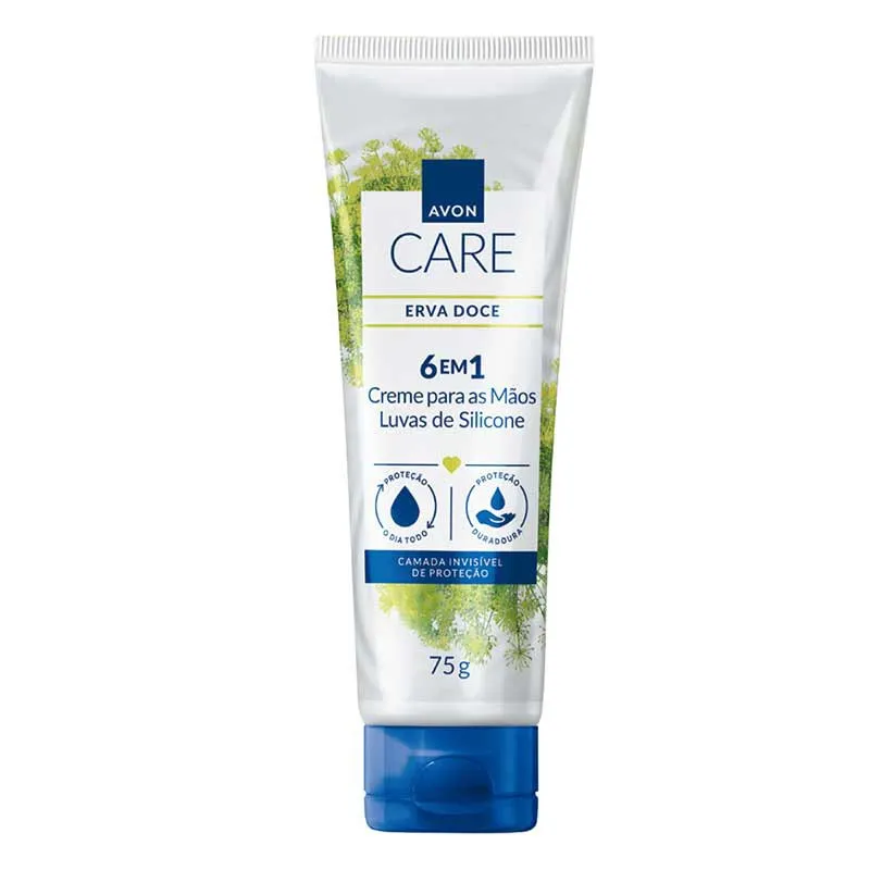 Avon care erva doce luvas de silicone creme para maos 75g