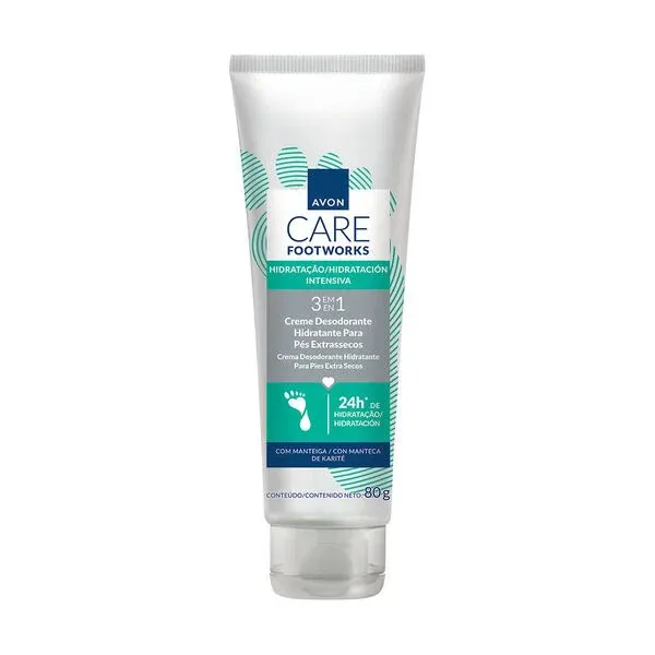 Avon Care Footworks Creme Hidratante Para Pés Extrassecos 80g - lojaparaisodarepublica
