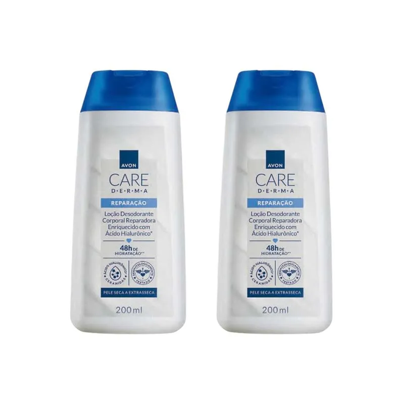 Kit 2 Loções Corporais Reparação Avon Care Derma 48h 200ml