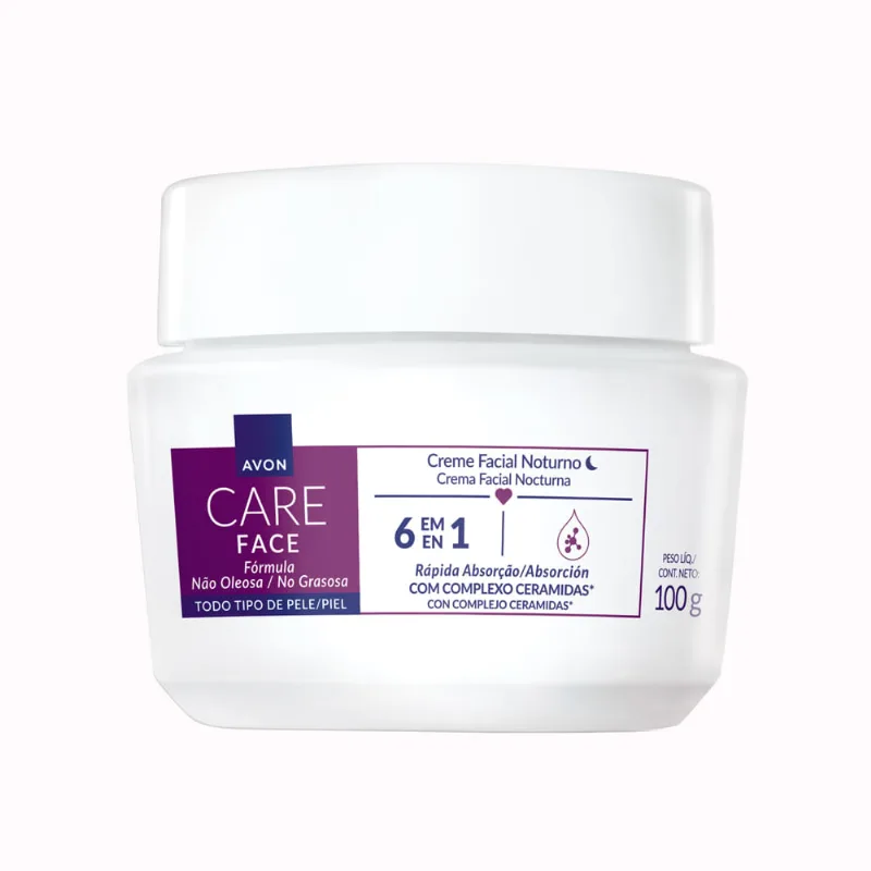 Creme Face Avon Care Noturno 6 em 1 100g