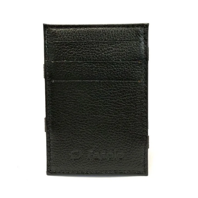 CARTEIRA MÁGICA PORTA CARTÃO COURO FASOLO U021 PRETA Cor:Preto;Tamanho:Único;Gênero:Homem