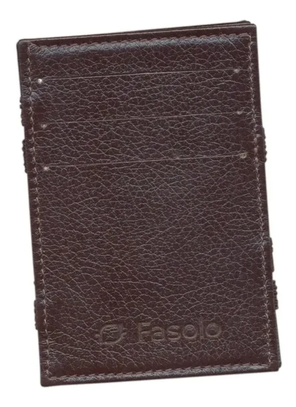 CARTEIRA MÁGICA PORTA CARTÃO COURO FASOLO U021 MARROM Cor:Marrom;Tamanho:Único;Gênero:Homem