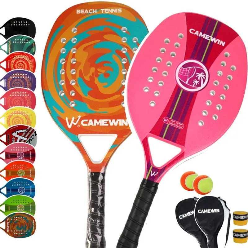 Kit 2 Raquete Beach Tennis Carbono Camewin Praia