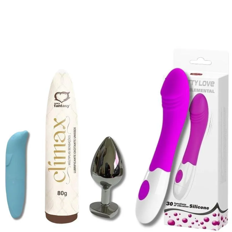 Kit Excitante + Vibrador + Anal + Estimulador - Envio Aleat.