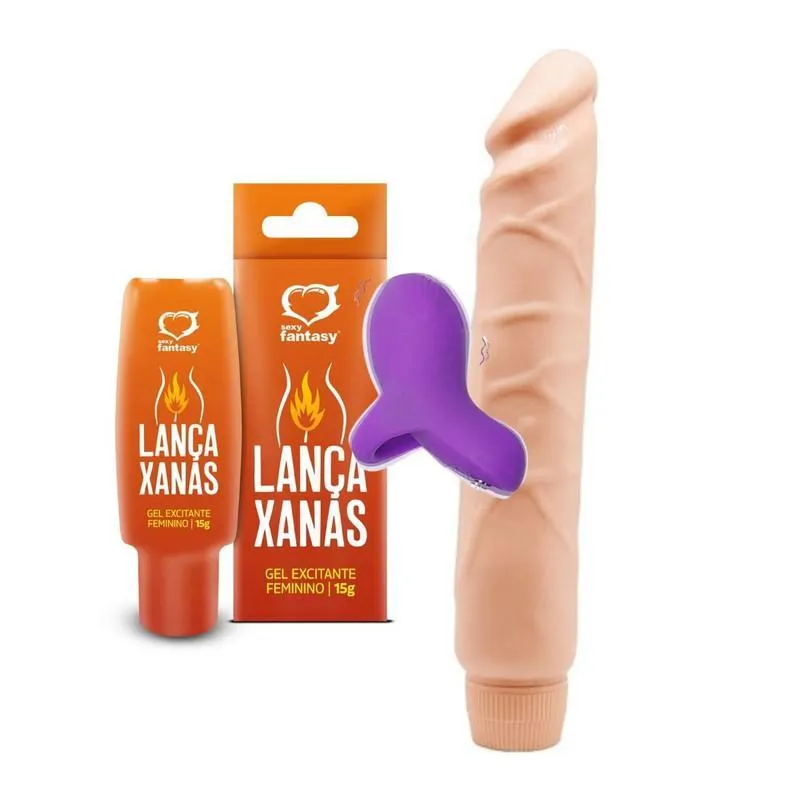 Kit: Dedeira + Vibrador + Gel Excitante 15g
