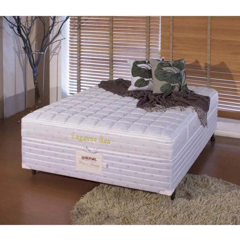 Cama Box Casal Conjugado com Baú 1,38cmx1,88cm Lugano Herval Branco