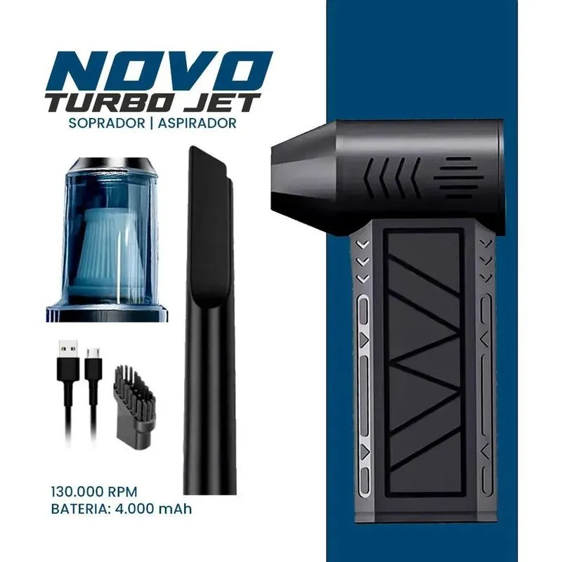 3x Mini Aspirador Soprador 2 Em 1 Turbo Jetfan Ar Elétrico S