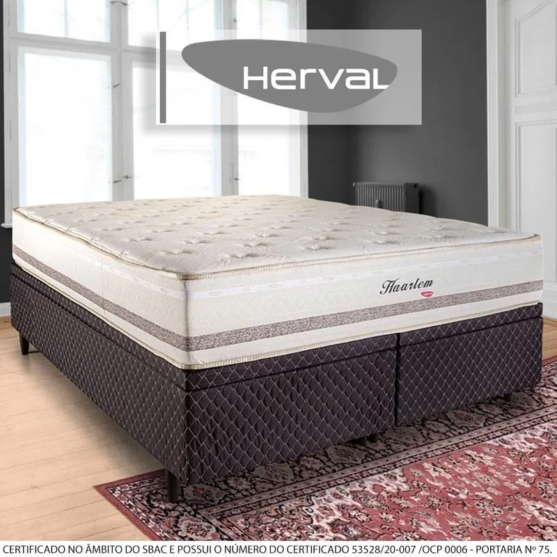 Cama Box Baú Queen Herval Haarlem, Molas Ensacadas, 76 x 158 x 198 cm