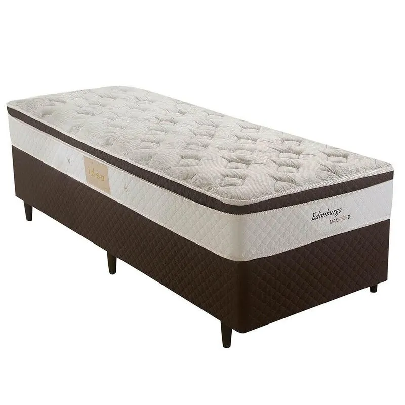 Cama Box de Solteiro Herval Edimburgo, Molas Maxspring, 64x88x188 cm