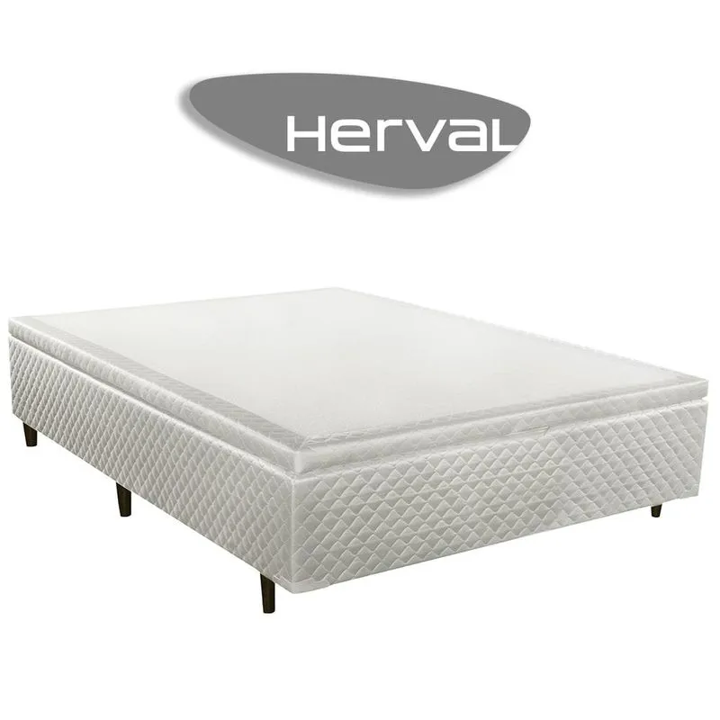Base Cama Box Baú Casal Herval Ravena, 46x138x188 Cm, Branco