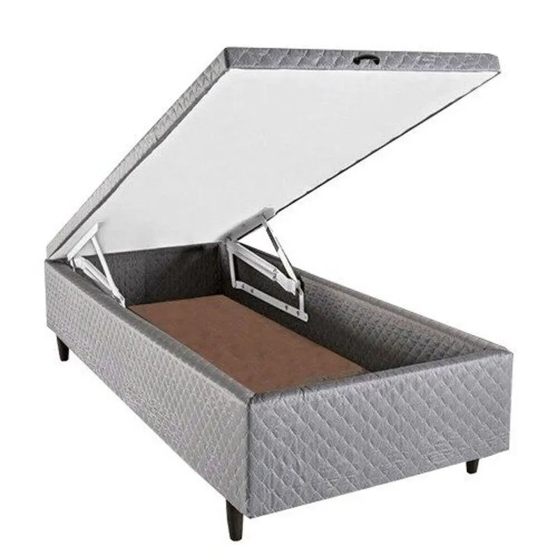 Base Cama Box Baú Solteiro Herval Montana 46x79x198 Cm Cinza