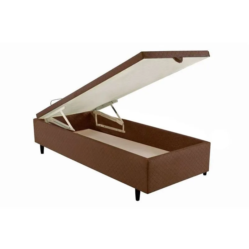 Cama Box Baú Solteiro MH1439 Bordado Brown (88x188x35) - Herval