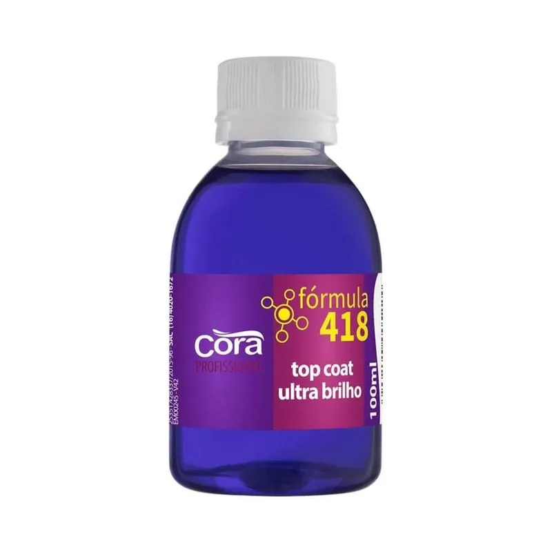 Top Coat Cora Profissional Fórmula 418 Ultra Brilho 100ml Esm Cora 100ml Prof.Top Coat Ult.Brilho