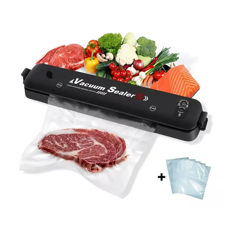 Máquina Seladora Embalagem A Vácuo Doméstica Alimentos Cor Preto Voltagem 110v/220v