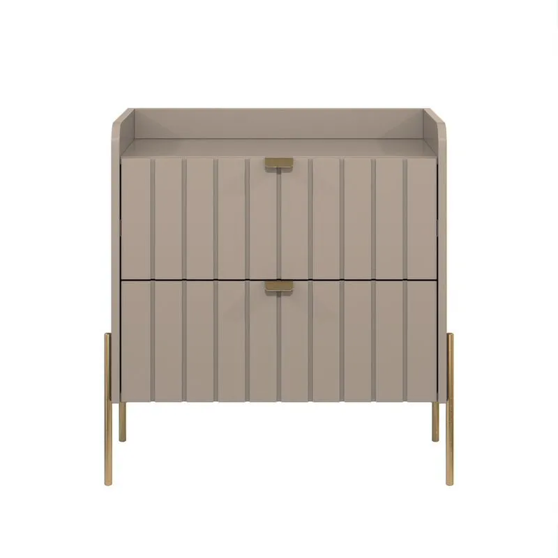 Mesa de cabeceira conect industrial retro moriah 60cm pés de ferro palito dourado
