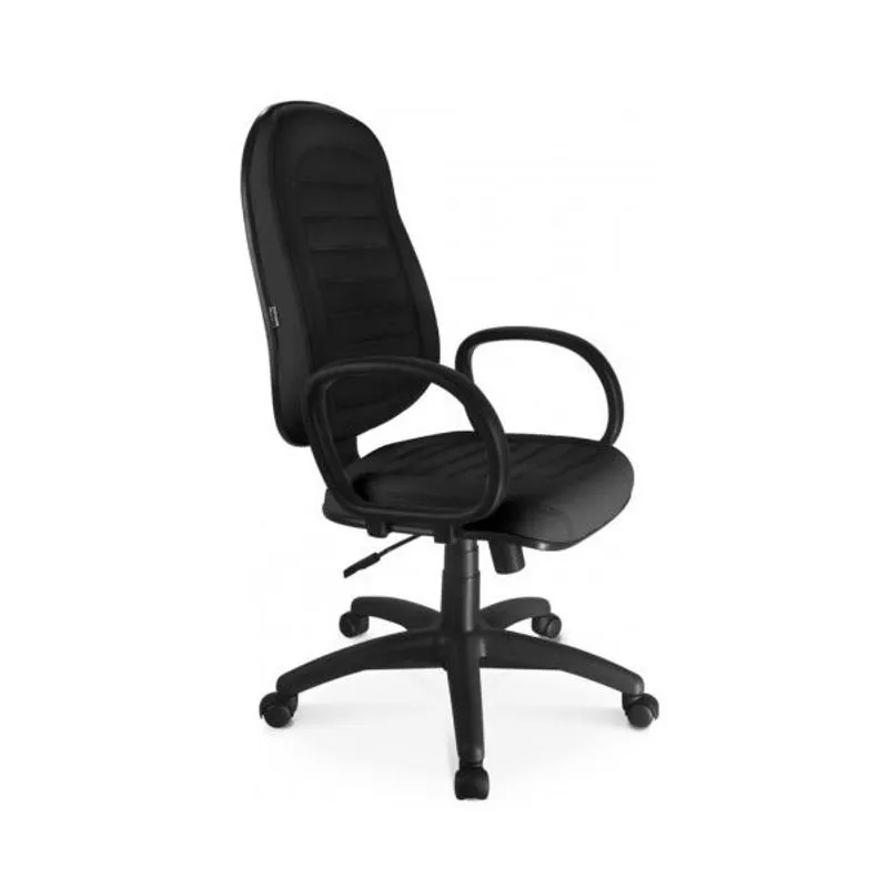 Cadeira Presidente baixa costurada - Braço Corsa - cor preta - martiflex - 30102