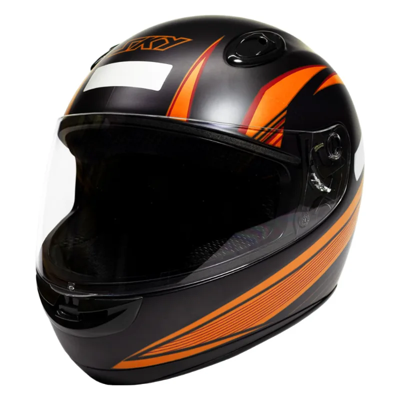 Capacete Sky Apolo Preto Fosco, Transf Laranja 62