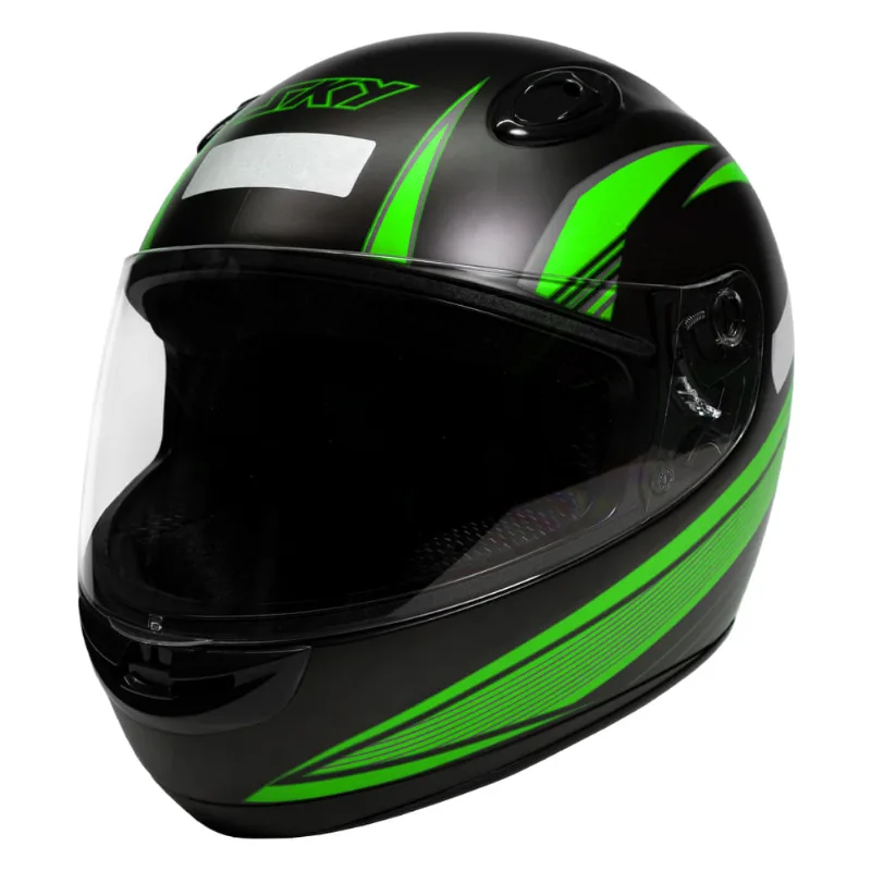 Capacete Sky Apolo Preto Fosco, Transf Verde 56