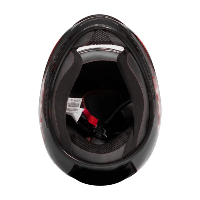 Capacete Sky Gamma Preto Brilho Transf Cinza/vermelho 62