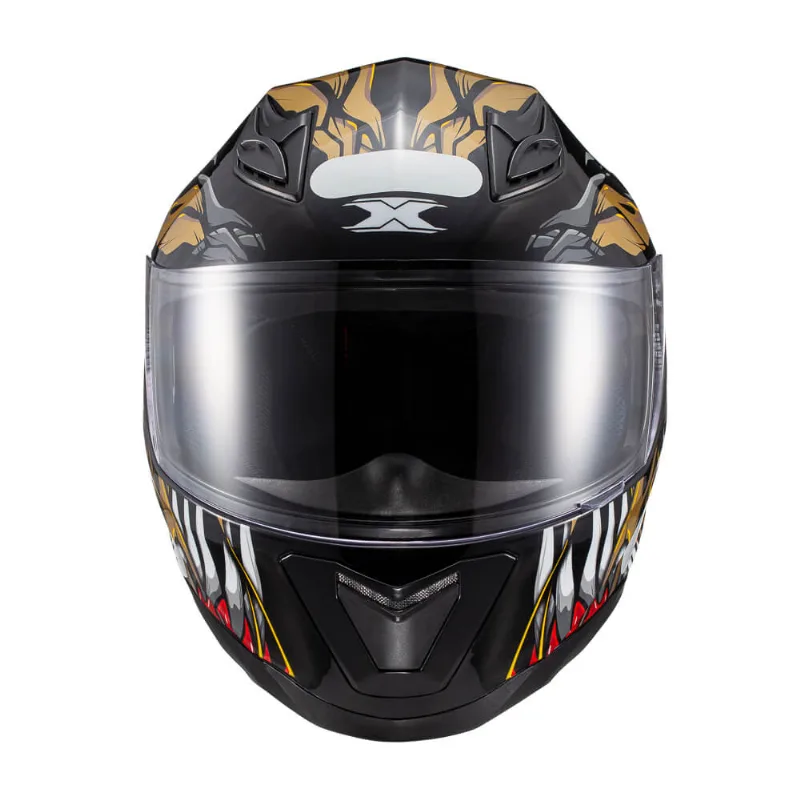 Capacete Texx Hawk - Alien Dourado Preto 62