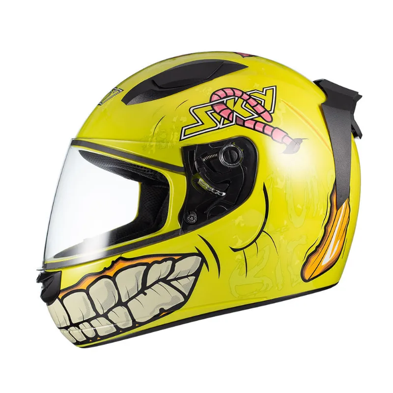 Capacete Sky Two Zombie Verde Brilho Transf Verde 62 Capacete Sky Two Zombie Verde Brilho Transf Verde 56