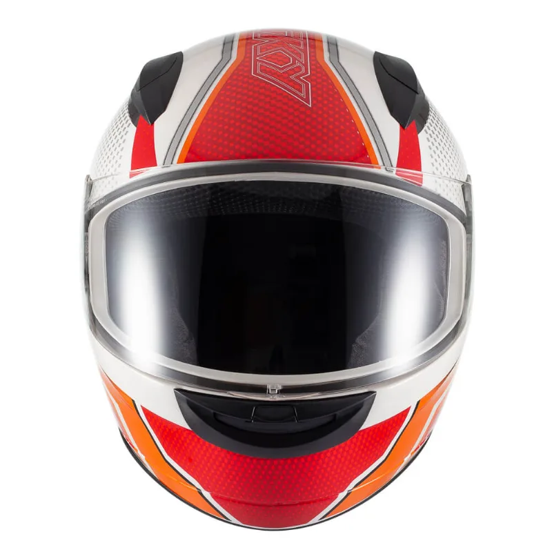 Capacete Sky Two Legends Branco Fosco Transf Laranja 60