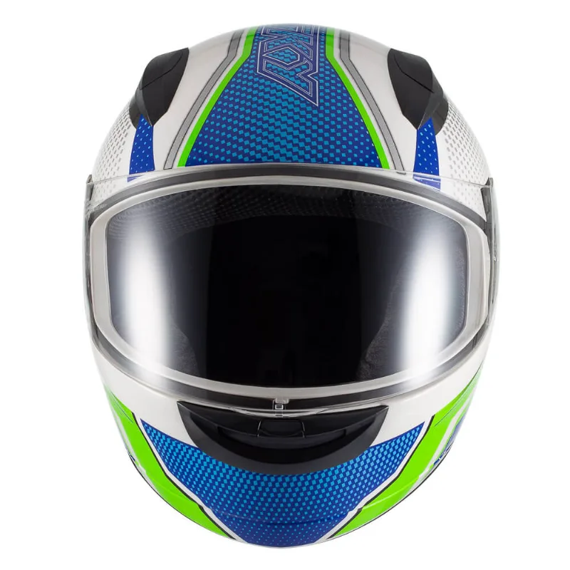 Capacete Sky Two Legends Branco Brilho Transf Verde 62