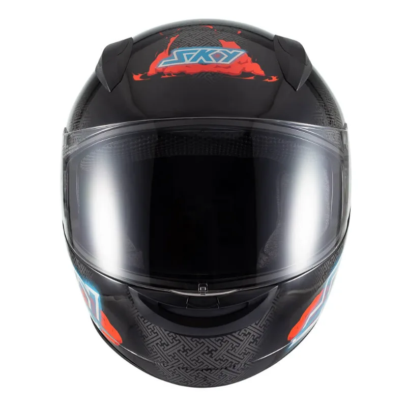 Capacete Sky Two Samurai Preto Fosco Transf Vermelho 60