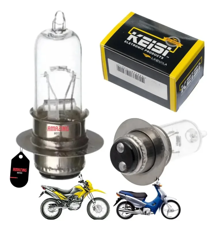 LAMPADA FAROL HALOGENA KEISI M5 12V 35/35W BIZ 100