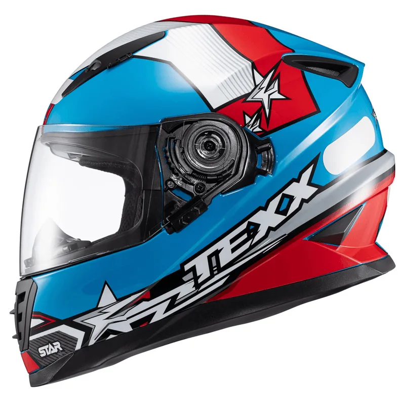 Capacete Texx Wing Superstar Azul Vermelho Branco 56