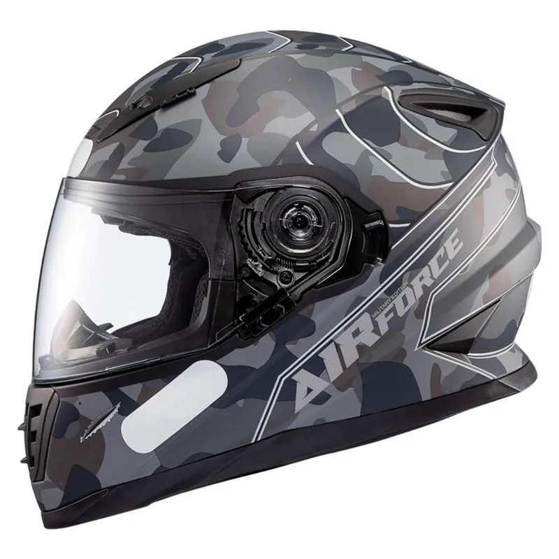 Capacete Texx Fechado Wing AirForce Cinza Preto 58