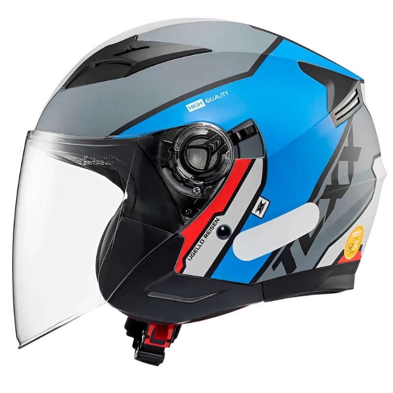 Capacete Texx Ugello Reisen Azul Vermelho Branco 56