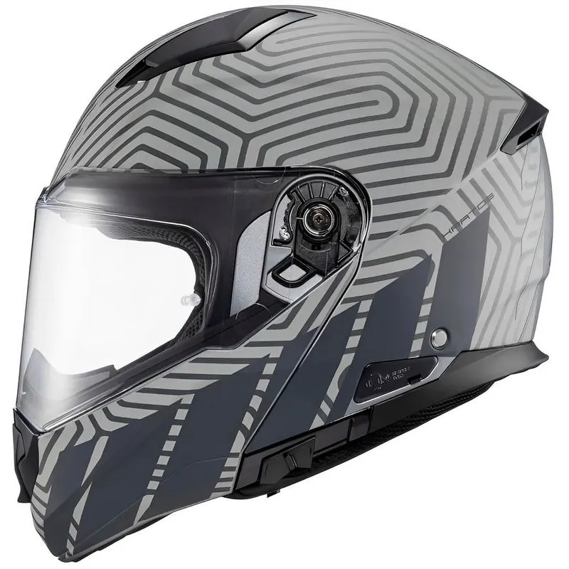 Capacete Texx Kratos Cyber Capacete Escamoteável Texx Kratos Cyber Cinza Fosco 56