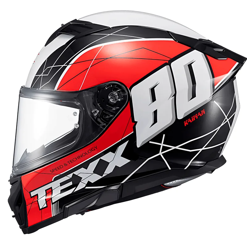 Capacete Texx Kaiman Vector Vermelho Preto Branco 56